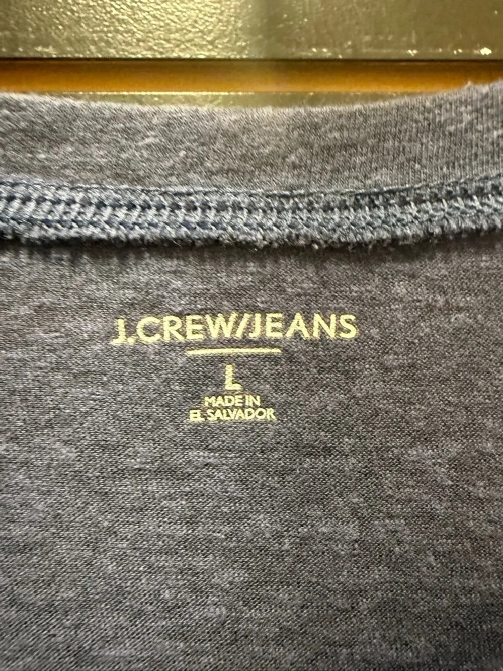 NWT J.Crew Jeans Navy Henley T Shirt Short Sleeve Men Size L Casual Basic